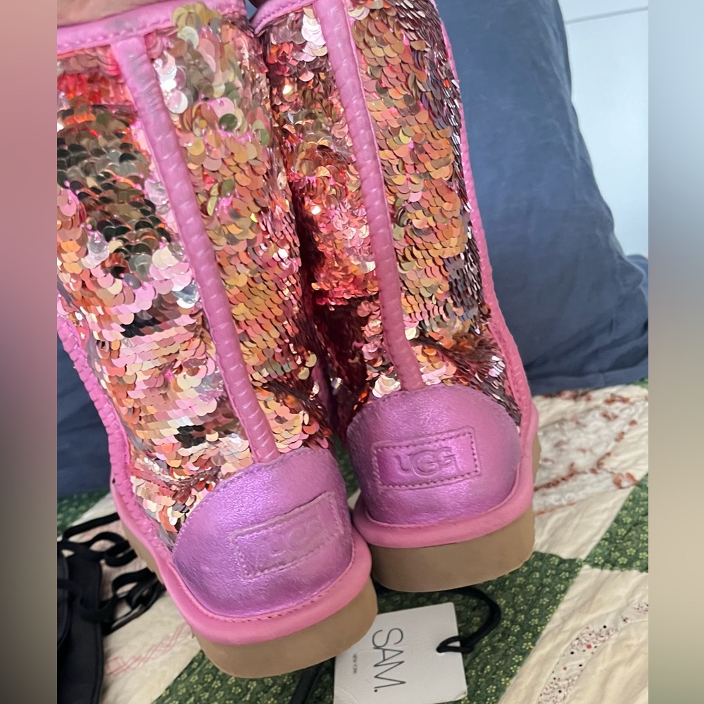UGG Pink Fleece-Lined Boots